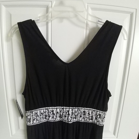 Forever boho maxi dress black white design L vneck - Picture 6 of 6